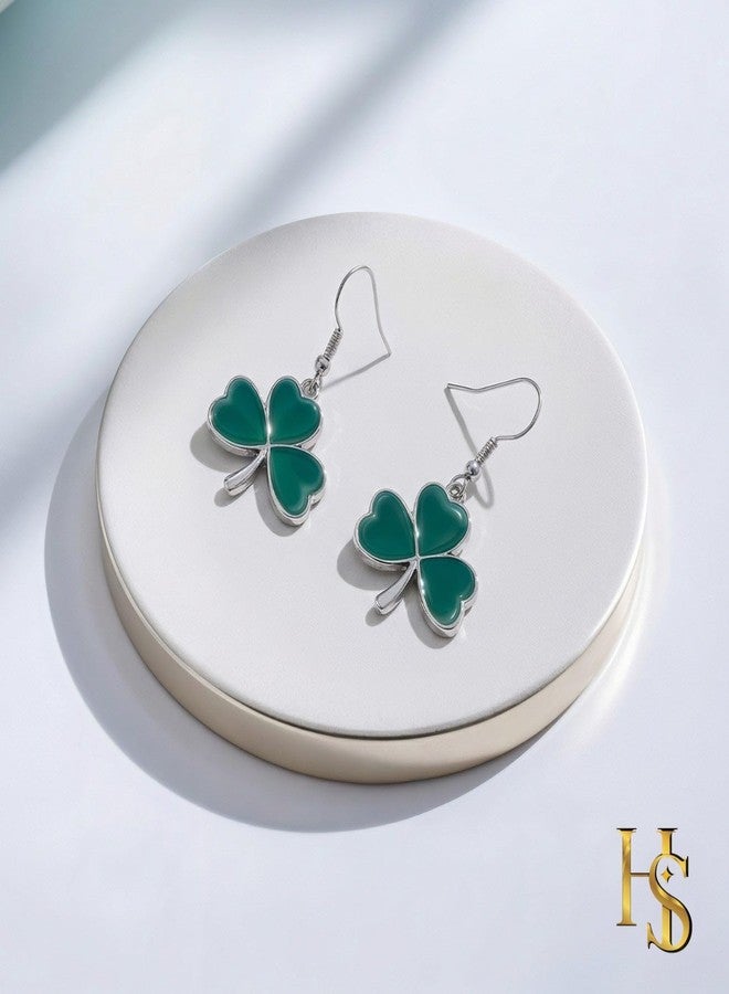 HighSpark St. Patrick's Day Earrings for Women | Green Dangle Irish Shamrock Earrings | Irish Jewelry - Lovely Gift - Image 3