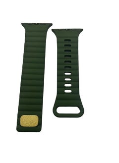 Generic Silicone Band For Apple Watch Ultra Series 8 Ultra 49mm Strap Breathable Design Pin-and-tuck Closure Olive Green  - Image 1