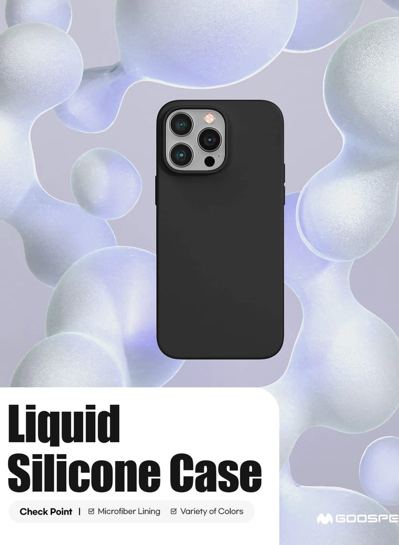 ELTRAZONE Liquid Silicone Case Compatible with iPhone 14 Pro Max (6.7 inch), Silky-Soft Touch Full Body Protection Shockproof Cover Case with Soft Microfiber Lining - Black - Image 3