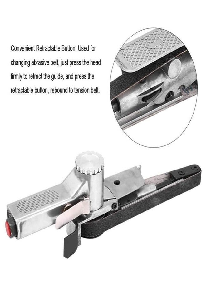 LSLANSOON Mini Air Belt Sander, Pneumatic Handheld Angle Grinder Tool for Wood Metal Sanding Grinding (330x10mm) - Image 2