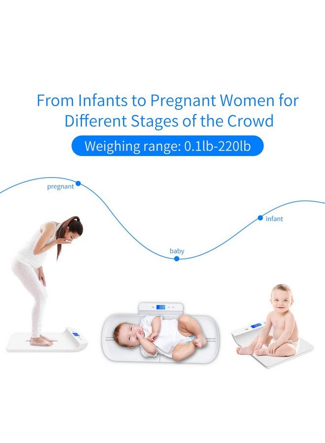 كيوباي ميزان الأطفال KUBEI، ميزان رقمي للأطفال الرضع، ميزان رقمي متعدد الوظائف للحيوانات الأليفة، ميزان للأطفال الصغار مع صينية قياس وزن وارتفاع الأطفال، ميزان رقمي دقيق للجراء مع كجم/رطل/أونصة، وظيفة الإمساك  - Image 2