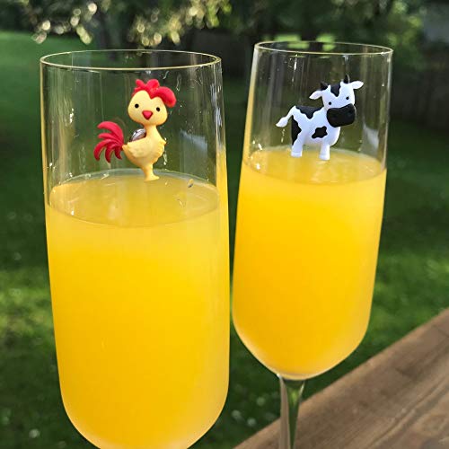 Simply Charmed Barnyard Farm Animal Wine Charms – Magnetic Glass Markers and Identifiers Set of 6 Wine Magnets - Image 4