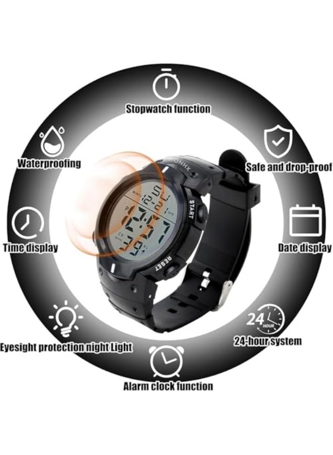 Mens Sports Digital Watches, Waterproof Stopwatches Referee Watch, Match Official Wrist Watches with LED Backlight, Alarm and Timer, Outdoor Chronograph Watch for Running Training - Image 3