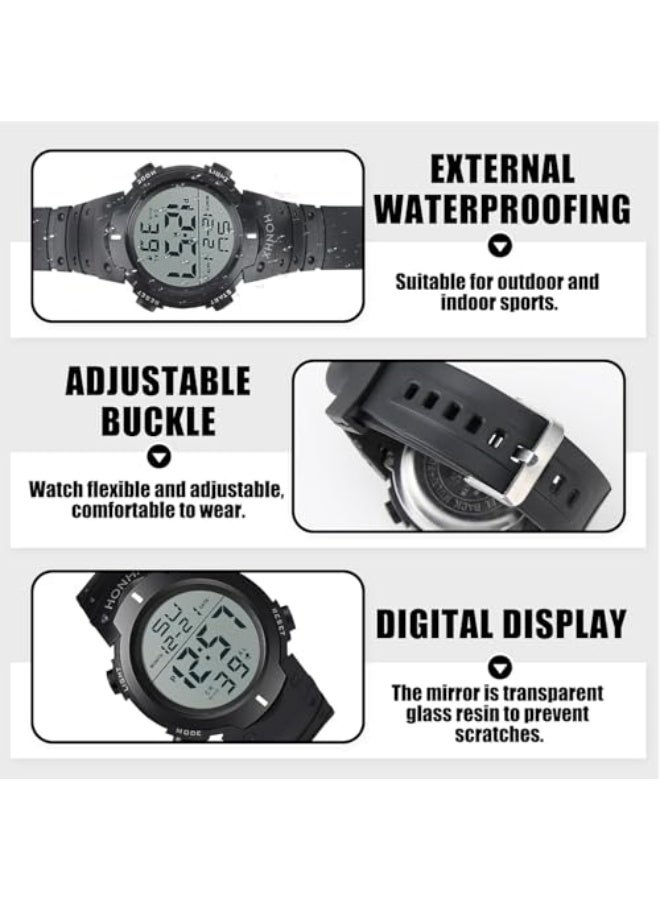Mens Sports Digital Watches, Waterproof Stopwatches Referee Watch, Match Official Wrist Watches with LED Backlight, Alarm and Timer, Outdoor Chronograph Watch for Running Training - Image 5