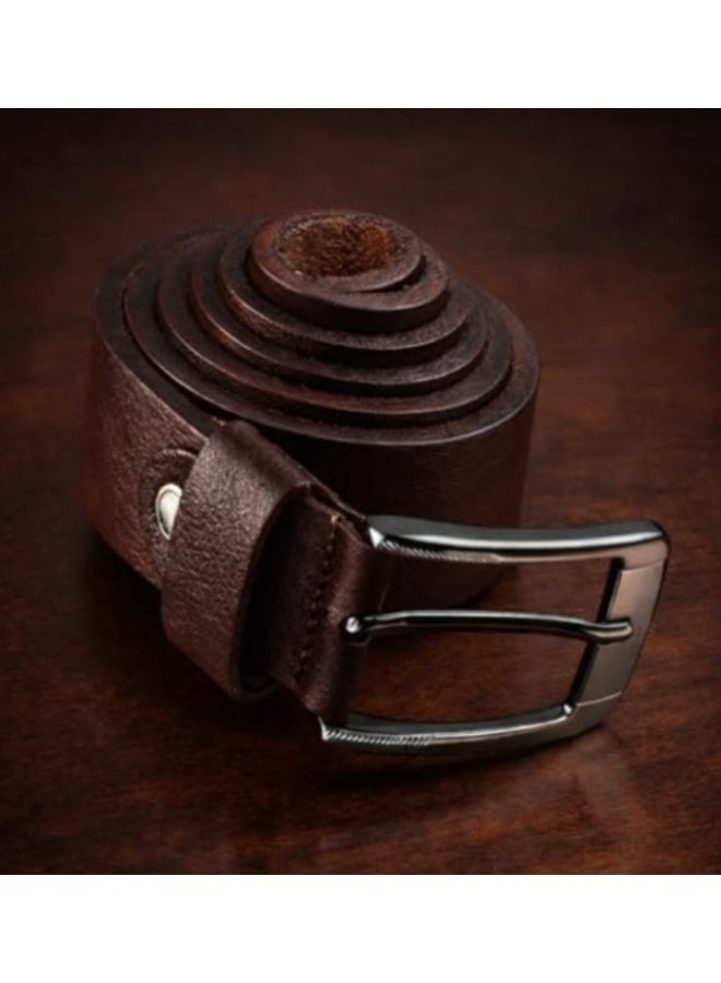 Men’s Genuine Buffalo Leather Casual Belt – Heavy-Duty Scratch-Resistant Metal Buckle – Double Loop Design – Model 1646 - Image 1