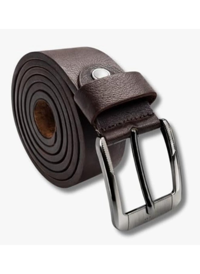 Men’s Genuine Buffalo Leather Casual Belt – Heavy-Duty Scratch-Resistant Metal Buckle – Double Loop Design – Model 1646 - Image 2