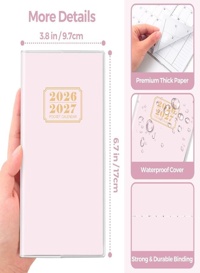 SKYDUE Pocket Calendar 2026-2027, Monthly Planner Jan 2026- Dec 2027 for Purse, 6.7" x 3.7" 2 Year Small Pocket Planner, Compact Design with Plastic Sleeve Pink - Image 5
