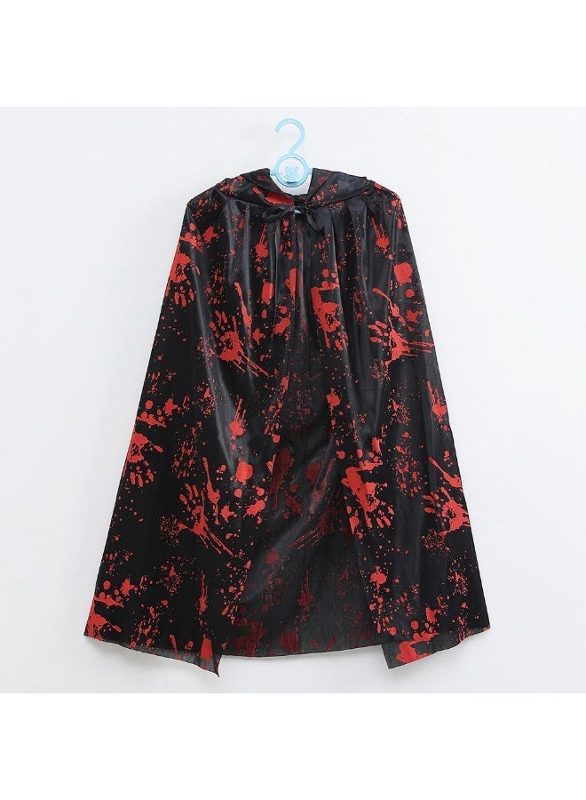 Home Smart Cape Witch Wizard Halloween Cape Cloak for Unisex Children's and Adult's Ideal for School Theme Play Halloween Party and Party Favor (Black and Red) - Image 3