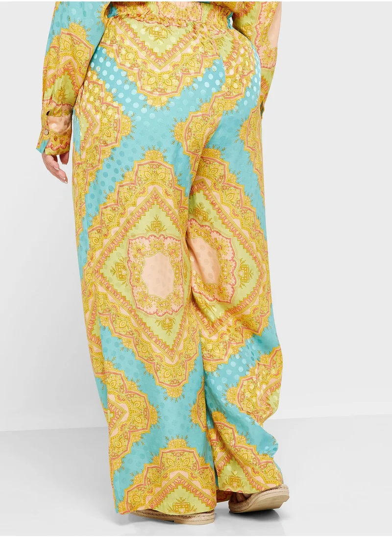 River Island Plus Printed Wide Leg Pants