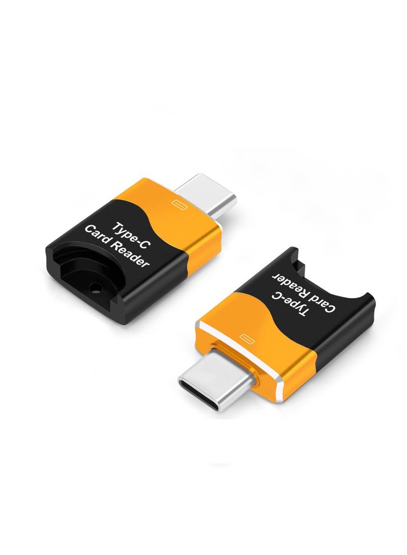TF Card Reader, 2PC Micro SD Card Reader, High-Speed External Memory，Type C TF Memory Card Reader Adapter Compatible with Laptops, MacBook, Galaxy