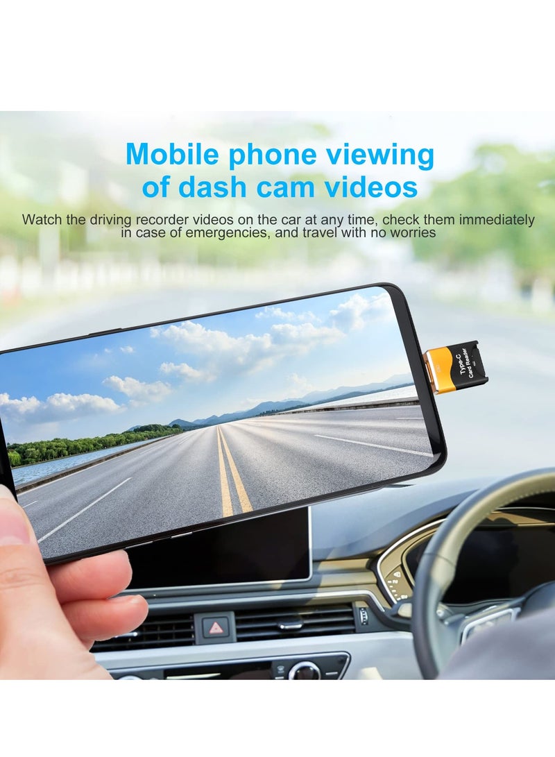 TF Card Reader, 2PC Micro SD Card Reader, High-Speed External Memory，Type C TF Memory Card Reader Adapter Compatible with Laptops, MacBook, Galaxy