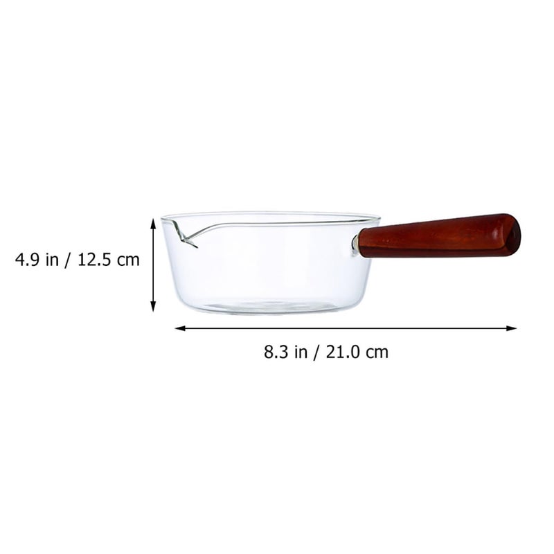 High Borosilicate Glass Saucepan 400ml Heat Resistant Milk Pan For Coffee Brewing - Image 3