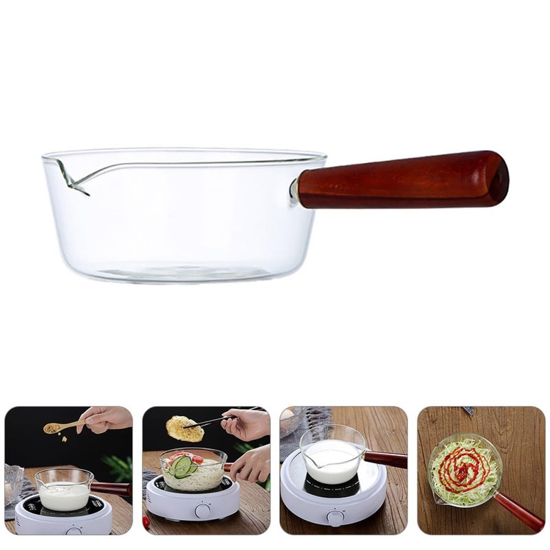 High Borosilicate Glass Saucepan 400ml Heat Resistant Milk Pan For Coffee Brewing - Image 4