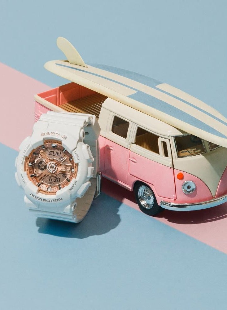 CASIO Baby-G Women's Casual Analog & Digital White Resin Band Watch BA-110X-7A1 - Image 2