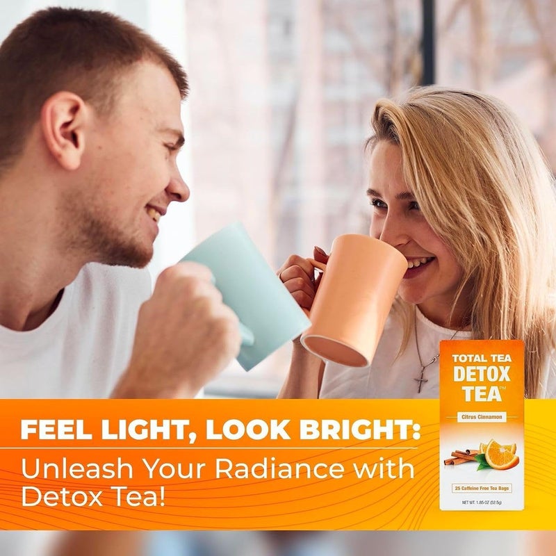Total Tea SIimming Detox Tea Caffeine Free - 25 Day Detox - Herbal Tea with Chamomile, Hibiscus Tea & Ginger Root for Colon Cleanse - Natural Citrus & Cinnamon Herbal Tea for Digestive Health - Image 4