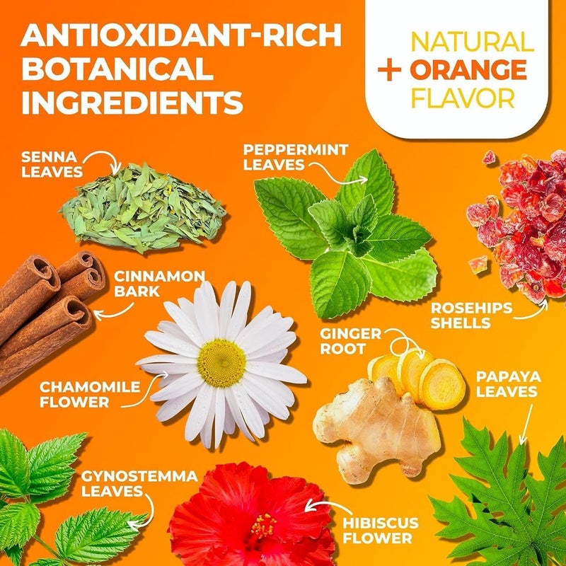 Total Tea SIimming Detox Tea Caffeine Free - 25 Day Detox - Herbal Tea with Chamomile, Hibiscus Tea & Ginger Root for Colon Cleanse - Natural Citrus & Cinnamon Herbal Tea for Digestive Health - Image 3
