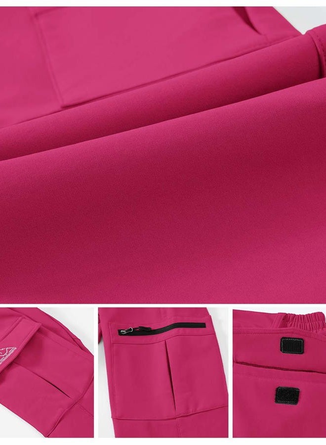 Gopune Women's Waterproof Windproof Outdoor Hiking Snow Ski Insulated Pants XX-Large Rose Red - Image 5