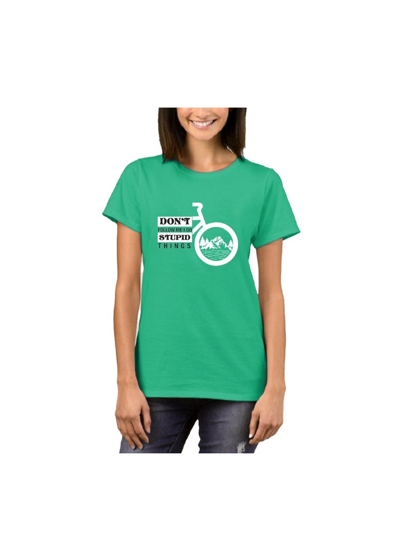 PRINTSHOP4ME Cycling Design Printed Adult Unisex Cotton T-Shirt - Fun and Colorful Bicycle T-Shirt with Round Neck Short Sleeve - Perfect for Cyclists - Image 2