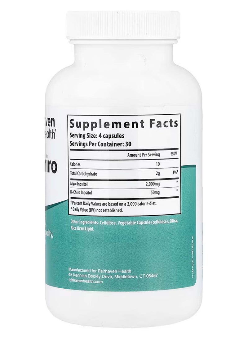 فايرهايفن هيلث إينوزيتول Myo + D-Chiro‏، يدعم انتظام الدورة الشهرية، والتبويض الصحي، وجودة البويضات، والصحة الإنجابية - 120 كبسولة - Image 2