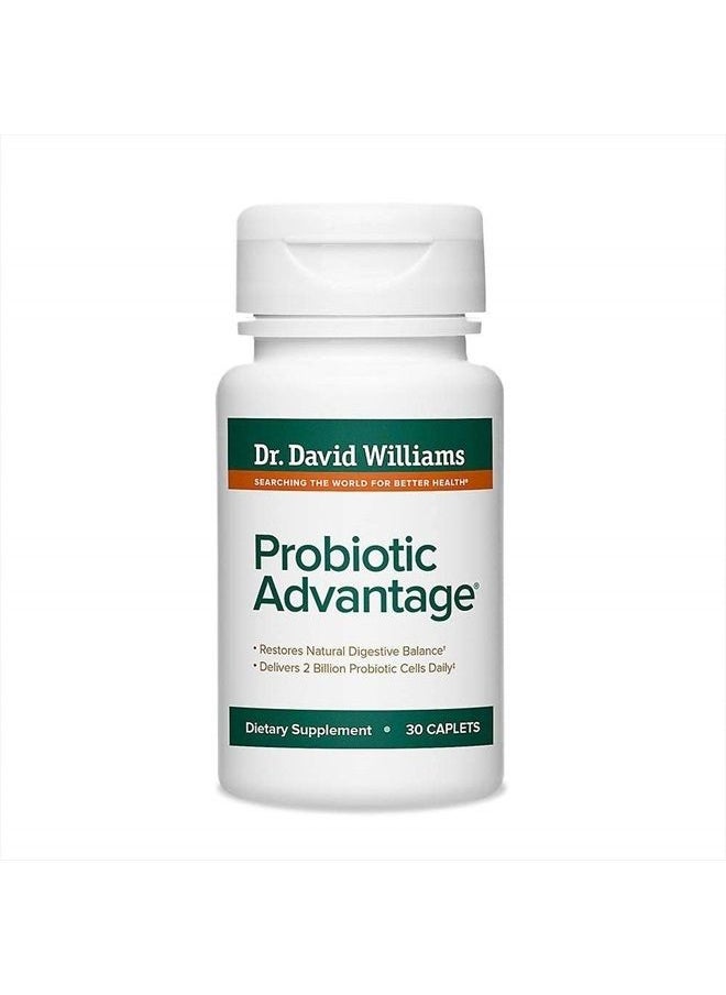 Dr. David Williams - ' Probiotic Advantage Supplement with 7 Unique Strains and Patented Technology to Deliver Probiotics Alive (30 Caplets) - Image 1
