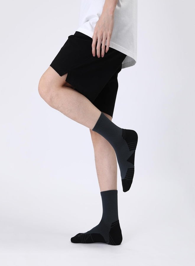 واندر جوارب رياضية رجالية من WANDER، 6 أزواج، جوارب رياضية ماصة للرطوبة للجري وركوب الدراجات، مقاسات من 6 إلى 9 - Image 2