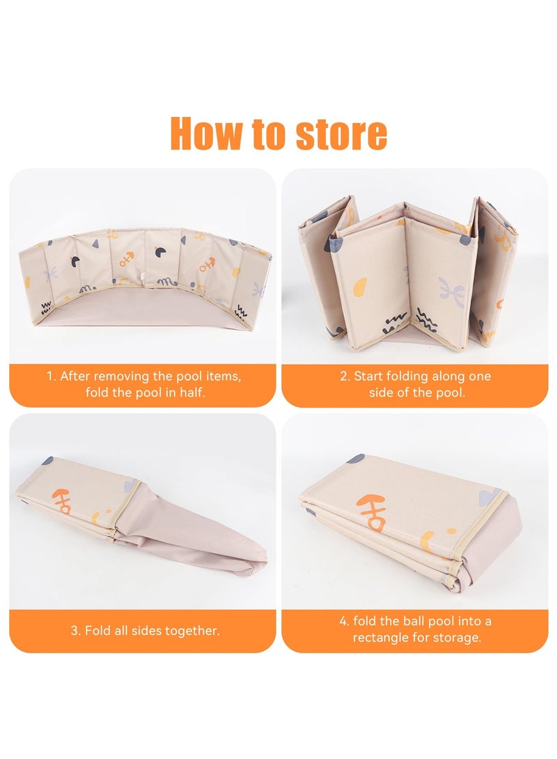 XiuWoo Ball Pit for Baby, Waterproof Kids' Ball Pits, Portable and Folding Ball Pool Big Toddler Round Ocean Ball Pit For  Baby Toddler Boys Girls indoor and Outdoor(Balls not included) - Image 5