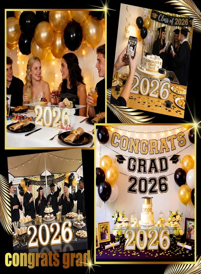 Novabright 2026 Graduation Cake Stand Class of 2026 Letters Cupcake Stand Display Graduation Dessert Snack Food Table Centerpieces Signs for High School College Congraduation Grad Party Decorations - Image 4