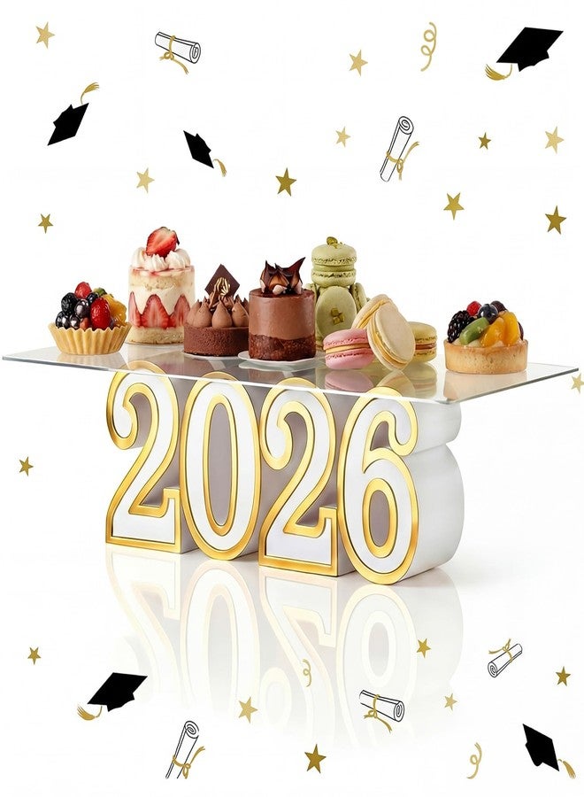 Novabright 2026 Graduation Cake Stand Class of 2026 Letters Cupcake Stand Display Graduation Dessert Snack Food Table Centerpieces Signs for High School College Congraduation Grad Party Decorations - Image 1