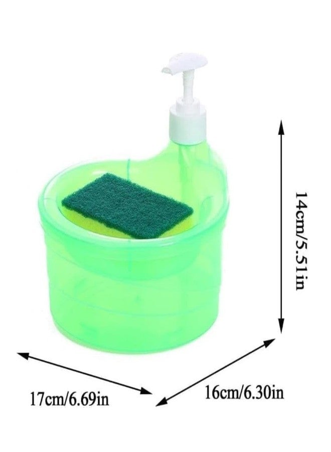 Meghasky Double Layer Liquid Soap Dispenser with Pump and Sponge Holder, Dishwasher Liquid Holder, Kitchen Sink Accessory - Image 4