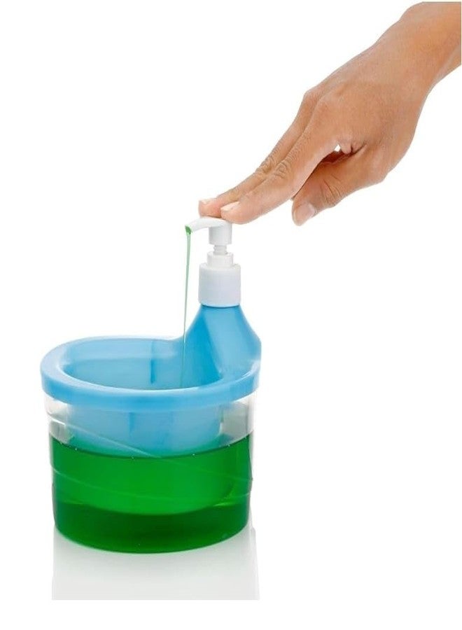 Meghasky Double Layer Liquid Soap Dispenser with Pump and Sponge Holder, Dishwasher Liquid Holder, Kitchen Sink Accessory - Image 2