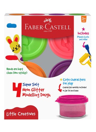 Faber-Castell Modelling Dough Neon Glitter Set of 4 - pzsku/Z32F6FE8DFC7487D99DD7Z/45/_/1737806260/b4d7a6a1-d2cc-4898-bbd4-856ed3860e07
