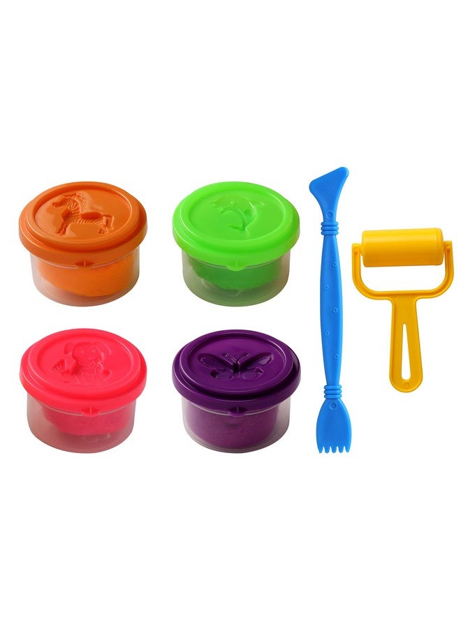 FABER-CASTELL - Faber-Castell Modelling Dough Neon Glitter Set of 4 - Image 1