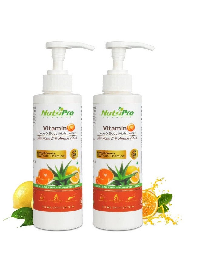 NutriPro Vitamin C Face & Body Moisturizer | With Vitamin C & Aloe Vera Extract | Non-Sticky Body Lotion for Women & Men| For Intense & Long Lasting (400ml) (Pack of 2) - Image 1