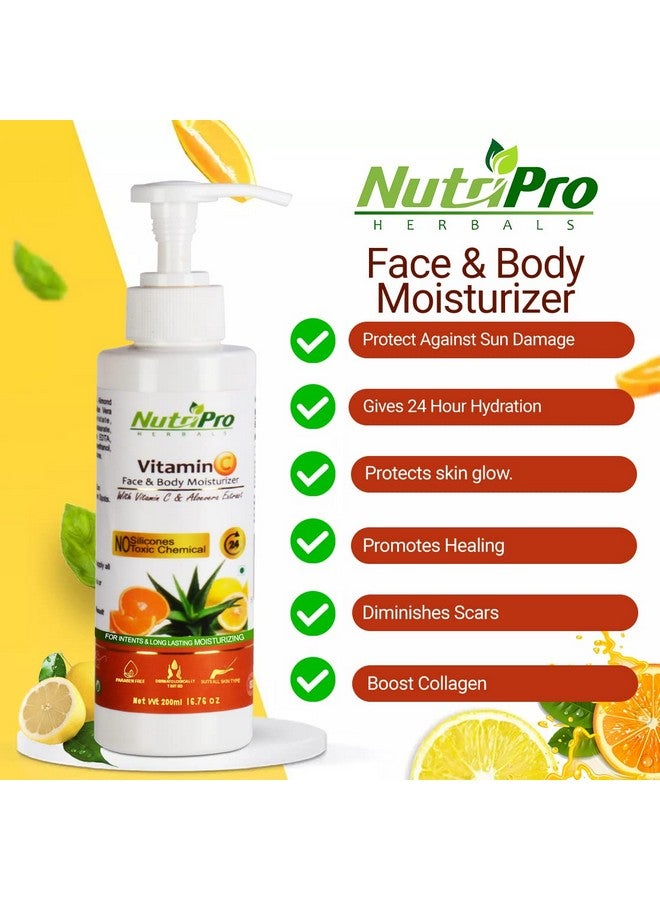 NutriPro Vitamin C Face & Body Moisturizer | With Vitamin C & Aloe Vera Extract | Non-Sticky Body Lotion for Women & Men| For Intense & Long Lasting (400ml) (Pack of 2) - Image 2
