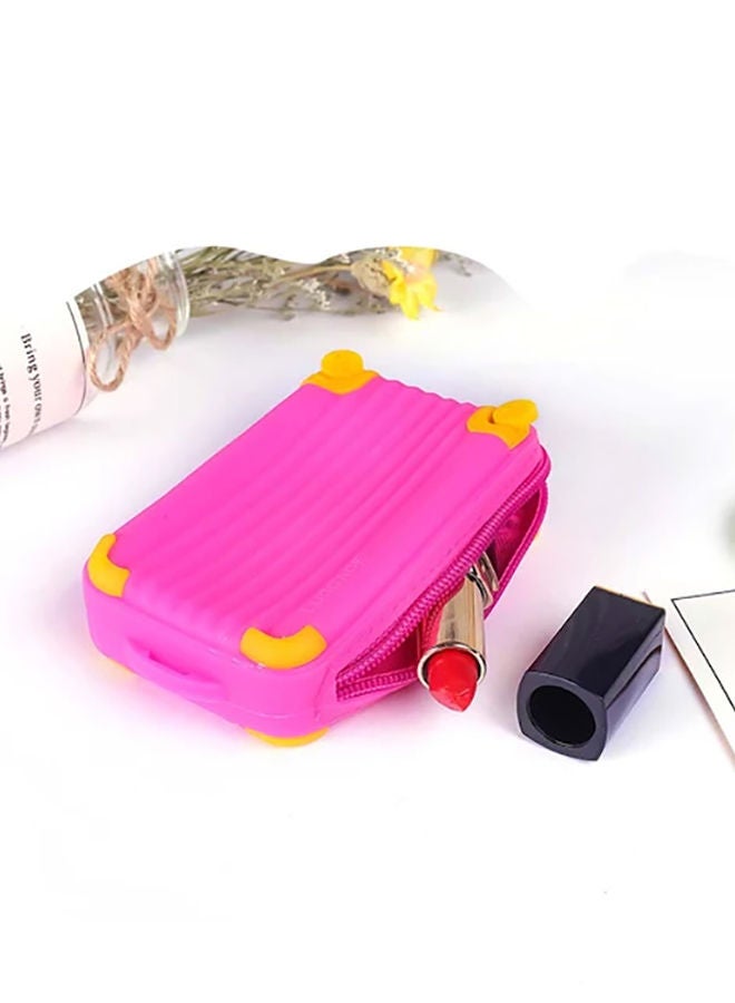 NIBEMINENT Luggage Bag Style Coin Purse Pink/Yellow  - Image 2