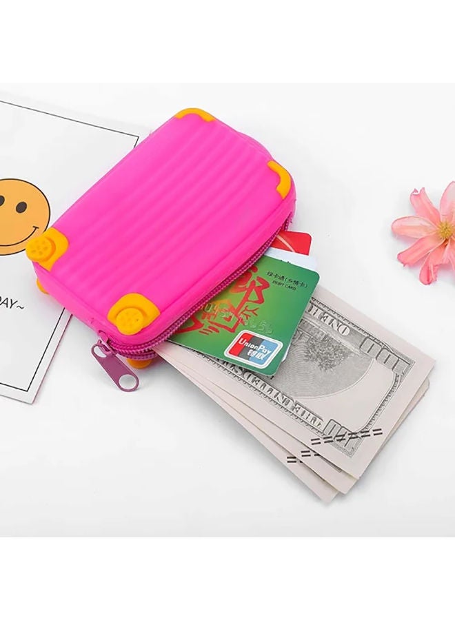 NIBEMINENT Luggage Bag Style Coin Purse Pink/Yellow  - Image 4