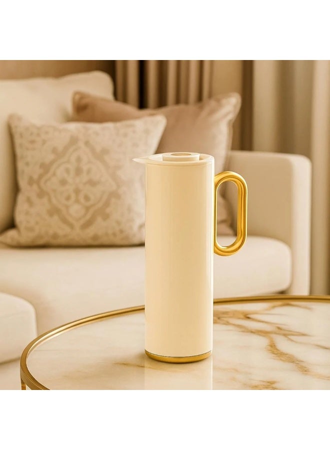 Host Creamy Gold Luxury Tea and Coffee Thermos 🤍✨ | 1 Liter Capacity for Keeping Tea and Coffee Hot or Cold - Image 1