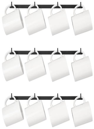 Dahey Mug Holder Metal Coffee Mug Rack Wall Mounted with 12 Mug Hooks, Mug Display Rack Cup Holder Storage for Kitchen Dining Room Coffee Bar, Set of 3, Black - pzsku/Z32F716941A1BA354288DZ/45/_/1693219449/0ec243f3-db94-425b-9774-9350082363d1