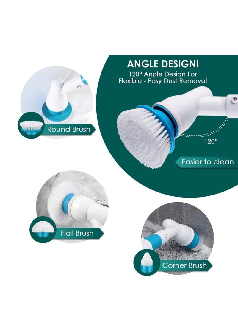 منظف دوار كهربائي بزاوية 360 درجة بدون سلك لتنظيف حوض الاستحمام والبلاطات متعدد الاستخدام مع 3 رؤوس فرش تنظيف قابلة للتبديل - Image 3