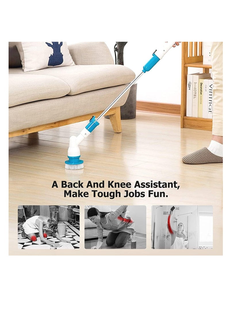 منظف دوار كهربائي بزاوية 360 درجة بدون سلك لتنظيف حوض الاستحمام والبلاطات متعدد الاستخدام مع 3 رؤوس فرش تنظيف قابلة للتبديل - Image 2