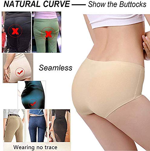 PLUMBURY® Women's Seamless Hipster Ice Silk Panty,Pack of 2, Beige/Red, Size L - Image 5