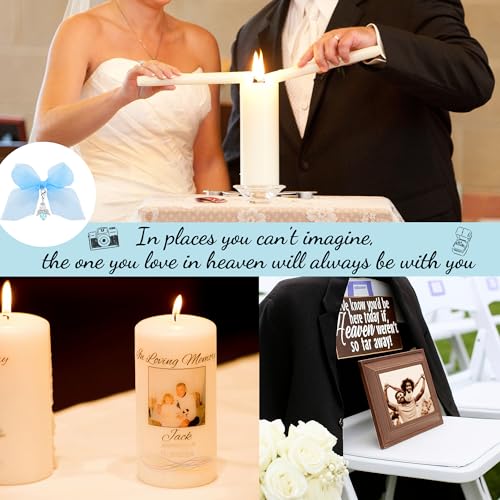 Pealicious Something Blue Gift for Bride, Bridal Accessories as Bridal Shower Gifts Angel Bouquet Charms for Wedding Memory Hug from Heaven Memorial Gifts for Loss of Mom and Dad Buckle on Blue Garter - Image 4