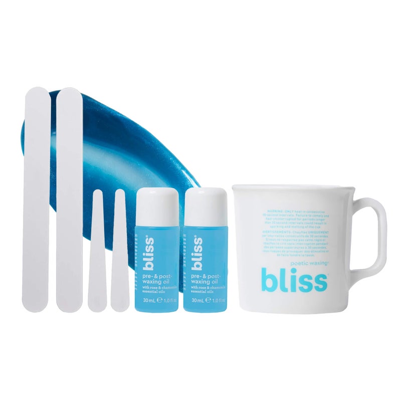 BLISS مجموعة شمع بلِس الشعرية لإزالة الشعر في المنزل - 5.3 أونصة سائلة - مجموعة شمع خالية من الشرائط قابلة للتسخين في الميكروويف - خالية من العطور - آمنة لجميع أنواع البشرة - 6 قطع - Image 1
