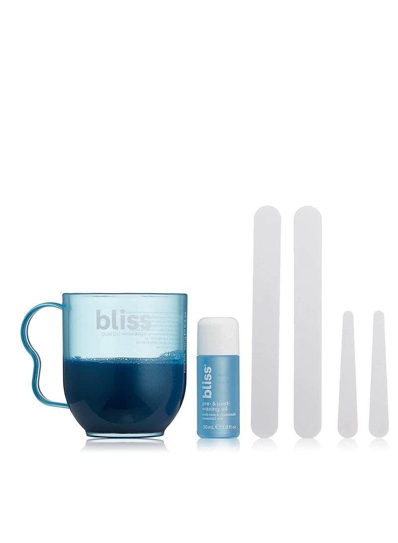 BLISS Bliss Poetic Waxing At Home Wax Kit - 5.3 Fl Oz - Microwavable Stripless Wax Hair Removal Kit - Fragrance Free - Safe for All Skin Types - 6 PC Set - Image 1