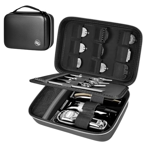 Boobowl Barber Accessories Bag for Clippers and Supplies Mens Hair Trimmers Box Portable Storage Organizer for Hair Cutting Guard Grooming Kit and Barbers Supplies Bag Only BlackSilver Zipper - Image 1