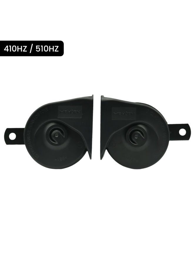 MR HORN A058 12V Compact Full Power Twin Tone Snail Horn Set (410Hz/510Hz) - Extremely Loud and Clear 115-118dB Dual-Tone Car/Motorcycle Horn, Quick Installation, Weather-Resistant & OE Quality Replacement - Image 3