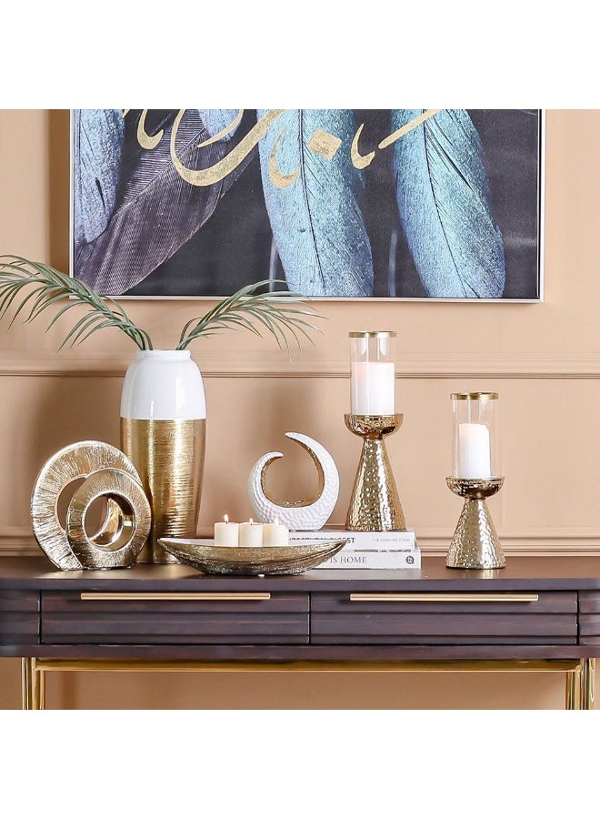 DANUBE HOME Danube Home Inaaya Textured Ceramic Accent Figurine - 23.5X7X21Cm Luxurious Stoneware Decor With Titanium Gold Finish| Home Decor Collection Decorative Home Accessories  - Image 4