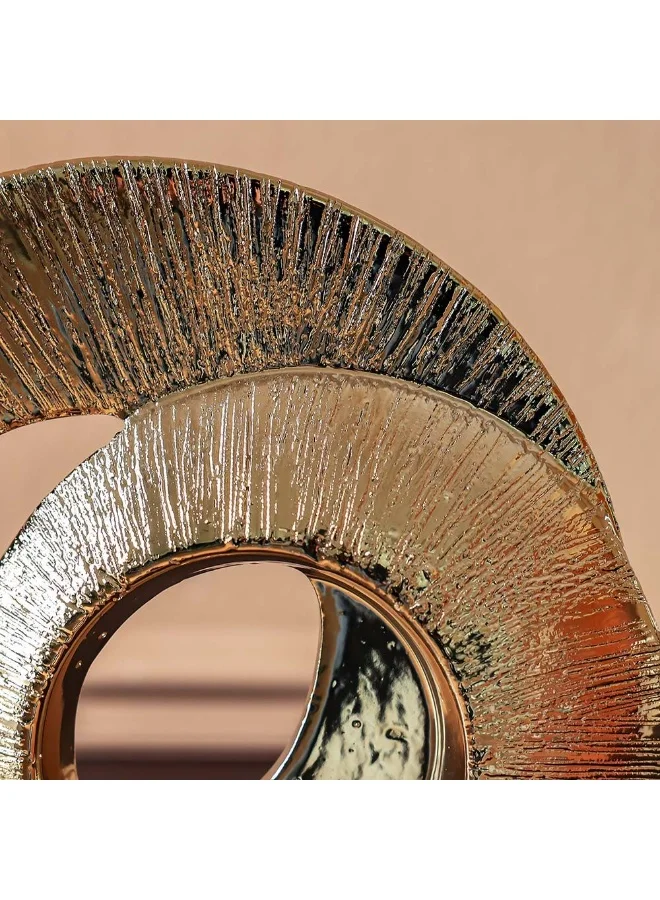 دانوب هوم Danube Home Inaaya Textured Ceramic Accent Figurine - 23.5X7X21Cm Luxurious Stoneware Decor With Titanium Gold Finish| Home Decor Collection Decorative Home Accessories