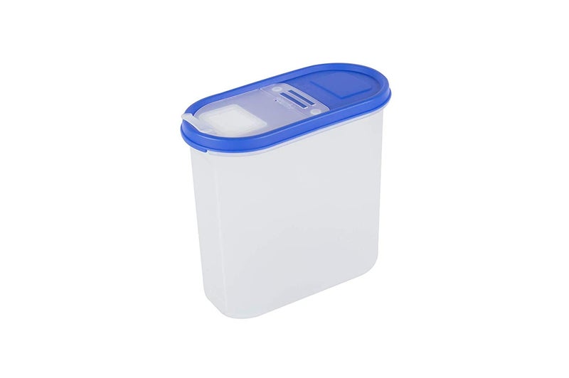 Cutting EDGE FlipTop Modular Dispenser 05LX4 12LX3 18LX2 24LX1 Containers Oval Set for Rice DalAtta Flour Snacks Set of 10 Blue Lids Free Plain Lids extra for each container - Image 4