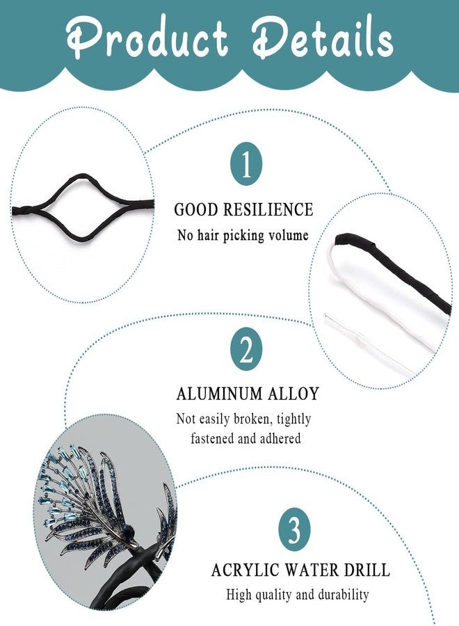 BSITFOW Juda Hair Bun Accessories for Women, Quick Bun Maker for hair, Medium Thick Hair for Women, White Floral Rhinestone Style Accessories Twist bun for hair for Daily, Party (BLUE) - Image 4